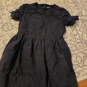 Black Eyelet Kids Dress